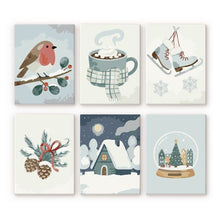 Load image into Gallery viewer, Mini Paint by numbers 6"x8" (6 pieces) - Winter Hygge Figured'Art