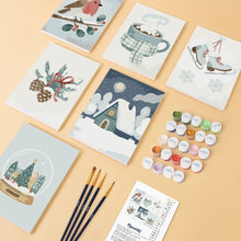 Load image into Gallery viewer, Mini Paint by numbers 6"x8" (6 pieces) - Winter Hygge