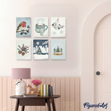 Load image into Gallery viewer, Mini Paint by numbers 6"x8" (6 pieces) - Winter Hygge