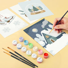 Load image into Gallery viewer, Mini Paint by numbers 6"x8" (6 pieces) - Winter Hygge