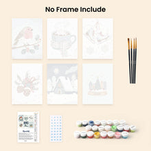Load image into Gallery viewer, Mini Paint by numbers 6"x8" (6 pieces) - Winter Hygge