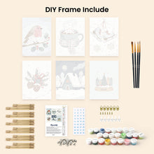 Load image into Gallery viewer, Mini Paint by numbers 6"x8" (6 pieces) - Winter Hygge