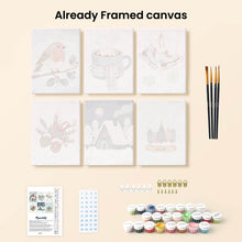Load image into Gallery viewer, Mini Paint by numbers 6"x8" (6 pieces) - Winter Hygge