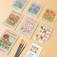 Load image into Gallery viewer, Mini Paint by numbers 6"x8" (6 pieces) - Flower Market 1
