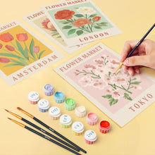 Load image into Gallery viewer, Mini Paint by numbers 6"x8" (6 pieces) - Flower Market 1