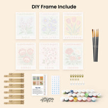 Load image into Gallery viewer, Mini Paint by numbers 6"x8" (6 pieces) - Flower Market 1