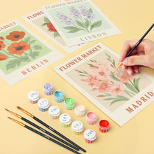 Load image into Gallery viewer, Mini Paint by numbers 6"x8" (6 pieces) - Flower Market 2