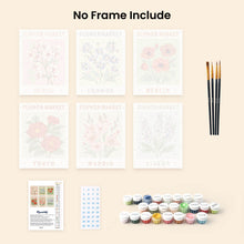 Load image into Gallery viewer, Mini Paint by numbers 6"x8" (6 pieces) - Flower Market 2