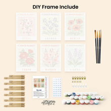 Load image into Gallery viewer, Mini Paint by numbers 6"x8" (6 pieces) - Flower Market 2