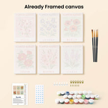 Load image into Gallery viewer, Mini Paint by numbers 6"x8" (6 pieces) - Flower Market 2