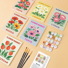 Load image into Gallery viewer, Mini Paint by numbers 6"x8" (6 pieces) - Flower Market 3