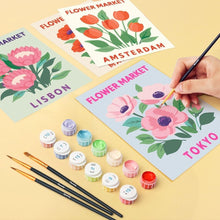 Load image into Gallery viewer, Mini Paint by numbers 6"x8" (6 pieces) - Flower Market 3