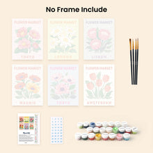 Load image into Gallery viewer, Mini Paint by numbers 6"x8" (6 pieces) - Flower Market 3