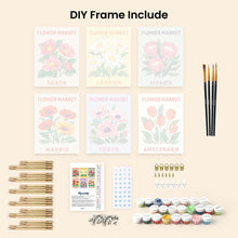 Load image into Gallery viewer, Mini Paint by numbers 6"x8" (6 pieces) - Flower Market 3