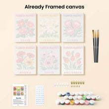 Load image into Gallery viewer, Mini Paint by numbers 6"x8" (6 pieces) - Flower Market 3