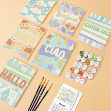 Load image into Gallery viewer, Mini Paint by numbers 6"x8" (6 pieces) - Hello World 1
