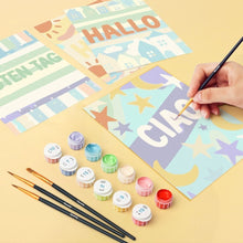 Load image into Gallery viewer, Mini Paint by numbers 6"x8" (6 pieces) - Hello World 1