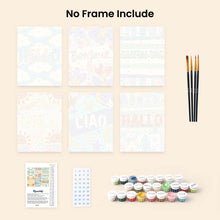 Load image into Gallery viewer, Mini Paint by numbers 6"x8" (6 pieces) - Hello World 1