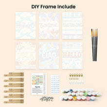Load image into Gallery viewer, Mini Paint by numbers 6"x8" (6 pieces) - Hello World 1