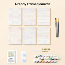 Load image into Gallery viewer, Mini Paint by numbers 6"x8" (6 pieces) - Hello World 1