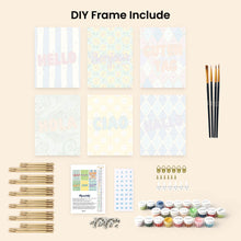 Load image into Gallery viewer, Mini Paint by numbers 6"x8" (6 pieces) - Hello Worl 2