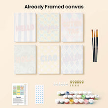 Load image into Gallery viewer, Mini Paint by numbers 6"x8" (6 pieces) - Hello Worl 2