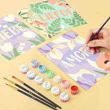 Load image into Gallery viewer, Mini Paint by numbers 6"x8" (6 pieces) - Floral Love 1