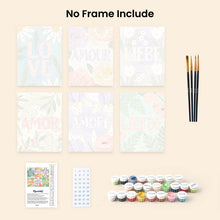 Load image into Gallery viewer, Mini Paint by numbers 6"x8" (6 pieces) - Floral Love 1