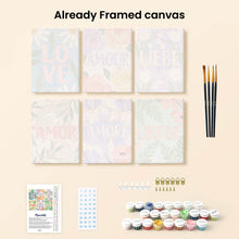 Load image into Gallery viewer, Mini Paint by numbers 6"x8" (6 pieces) - Floral Love 1