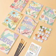 Load image into Gallery viewer, Mini Paint by numbers 6"x8" (6 pieces) - Floral Love 2