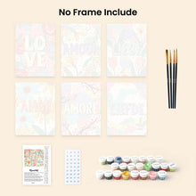 Load image into Gallery viewer, Mini Paint by numbers 6"x8" (6 pieces) - Floral Love 2