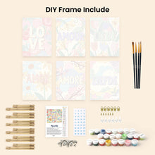 Load image into Gallery viewer, Mini Paint by numbers 6"x8" (6 pieces) - Floral Love 2