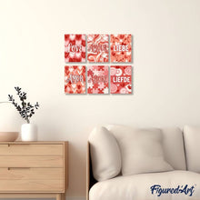 Load image into Gallery viewer, Mini Paint by numbers 6"x8" (6 pieces) - Sweet Hearts