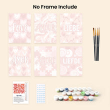 Load image into Gallery viewer, Mini Paint by numbers 6"x8" (6 pieces) - Sweet Hearts