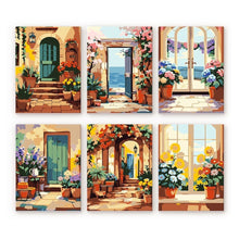 Load image into Gallery viewer, Mini Paint by numbers 6"x8" (6 pieces) - Blooming Doorways Figured'Art