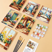 Load image into Gallery viewer, Mini Paint by numbers 6"x8" (6 pieces) - Blooming Doorways