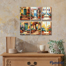 Load image into Gallery viewer, Mini Paint by numbers 6"x8" (6 pieces) - Blooming Doorways