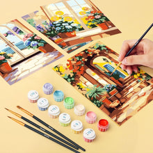 Load image into Gallery viewer, Mini Paint by numbers 6"x8" (6 pieces) - Blooming Doorways