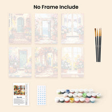 Load image into Gallery viewer, Mini Paint by numbers 6"x8" (6 pieces) - Blooming Doorways