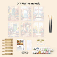 Load image into Gallery viewer, Mini Paint by numbers 6"x8" (6 pieces) - Blooming Doorways