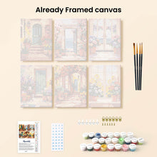 Load image into Gallery viewer, Mini Paint by numbers 6"x8" (6 pieces) - Blooming Doorways