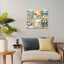 Load image into Gallery viewer, Mini Paint by numbers 6"x8" (6 pieces) - Café Delights
