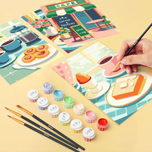 Load image into Gallery viewer, Mini Paint by numbers 6"x8" (6 pieces) - Café Delights