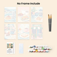 Load image into Gallery viewer, Mini Paint by numbers 6"x8" (6 pieces) - Café Delights
