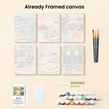 Load image into Gallery viewer, Mini Paint by numbers 6"x8" (6 pieces) - Café Delights