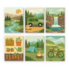 Load image into Gallery viewer, Mini Paint by numbers 6"x8" (6 pieces) - Nature Escape Figured'Art