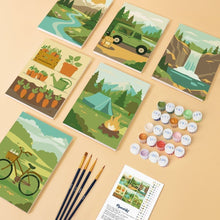 Load image into Gallery viewer, Mini Paint by numbers 6"x8" (6 pieces) - Nature Escape