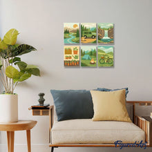 Load image into Gallery viewer, Mini Paint by numbers 6"x8" (6 pieces) - Nature Escape