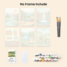 Load image into Gallery viewer, Mini Paint by numbers 6"x8" (6 pieces) - Nature Escape