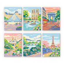 Load image into Gallery viewer, Mini Paint by numbers 6"x8" (6 pieces) - Parisian Dreams Figured'Art